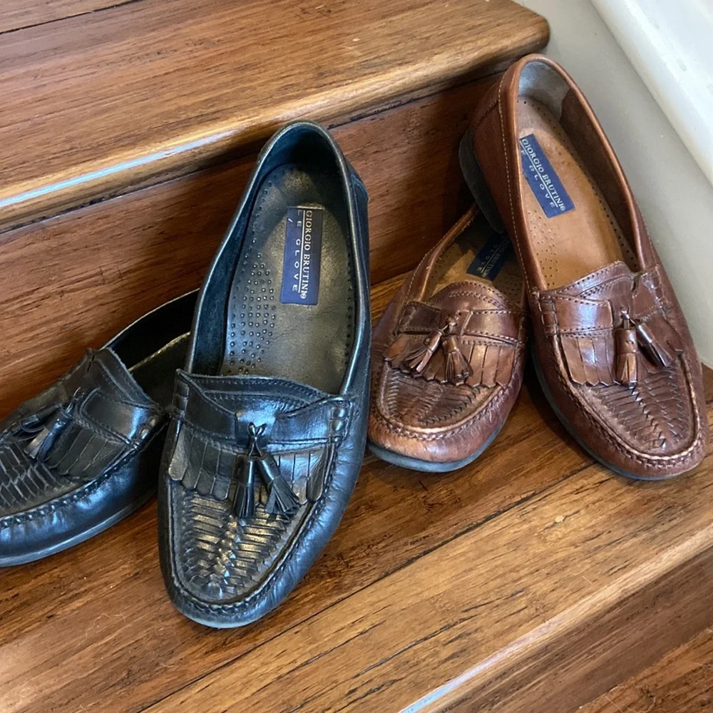 Giorgio Brutini Le Glove tan tassel dress loafers
